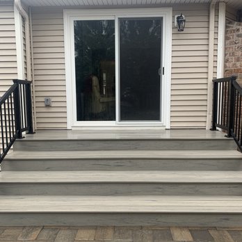 Varhan Design - Timber Tech Gray decking and risers with black aluminum railing. - Decks & Railing Near Me - Tigard, Oregon