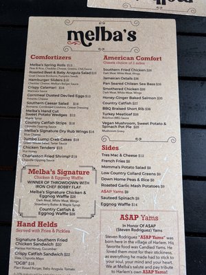Menu photo 3 Melba's Restaurant New York, NY