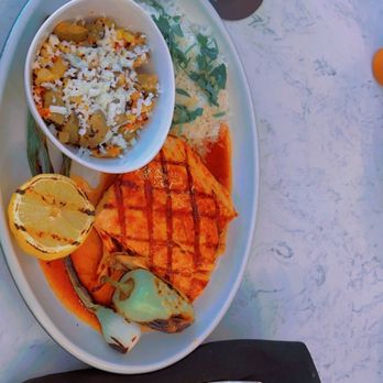 Agave House - I ask for the Salmon with rice and calabacitas. - New Mexican Cuisine Near Me - Tucson, Arizona