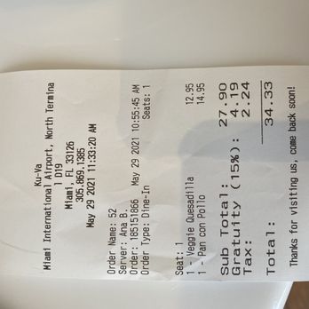 Ku-Va - Mandatory 15% gratuity - Cuban Near Me - Miami, Florida Ku-Va - Mandatory 15% gratuity - Cuban Near Me - Miami, Florida