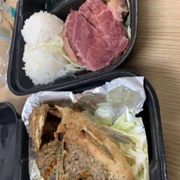 Fish, Curry Chicken Rice and Salt Beef