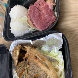 Fish, Curry Chicken Rice and Salt Beef
