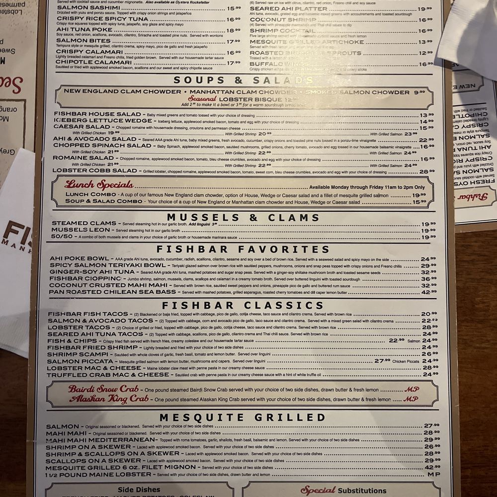 FishBar - Food menu Oct 2023 - Seafood Near Me - Manhattan Beach, California FishBar - Food menu Oct 2023 - Seafood Near Me - Manhattan Beach, California