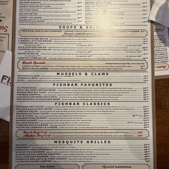 FishBar - Food menu Oct 2023 - Seafood Near Me - Manhattan Beach, California