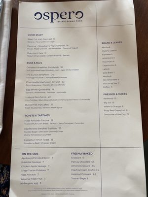 Menu photo 5 Ospero West Hollywood, CA