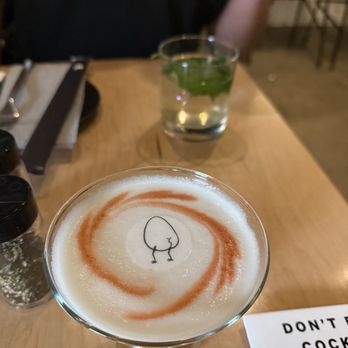 HATCH - Yuzu sour. Background drink is the Ghost Malone which is their take on a margarita. - Japanese Near Me - Los Angeles, California HATCH - Yuzu sour. Background drink is the Ghost Malone which is their take on a margarita. - Japanese Near Me - Los Angeles, California