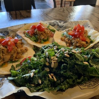 Vibe Gastropub - Lentil tacos with a side of massaged kale - Vegan Near Me - Fayetteville, North Carolina Vibe Gastropub - Lentil tacos with a side of massaged kale - Vegan Near Me - Fayetteville, North Carolina