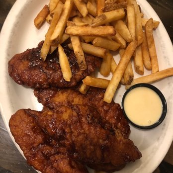 The Yelling Goat - Chicken fingers (bbq) with liquid gold dressing - Bars Near Me - Lancaster, New York The Yelling Goat - Chicken fingers (bbq) with liquid gold dressing - Bars Near Me - Lancaster, New York