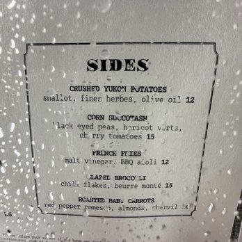 Church and Union - Menu detail - New American Near Me - Charleston, South Carolina
