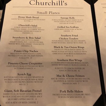 Churchill's - Appetizers and small plate menu - Pubs Near Me - Savannah, Georgia Churchill's - Appetizers and small plate menu - Pubs Near Me - Savannah, Georgia