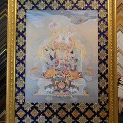 Framing Format - Thangka giclee' print, framed with brocade matting
