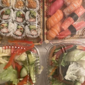 August 8 - Takeout California roll, spicy salmon roll, nigiri sushi (sake, maguro, kani, ebi) & salads - Japanese Near Me - Scarborough, Ontario August 8 - Takeout California roll, spicy salmon roll, nigiri sushi (sake, maguro, kani, ebi) & salads - Japanese Near Me - Scarborough, Ontario