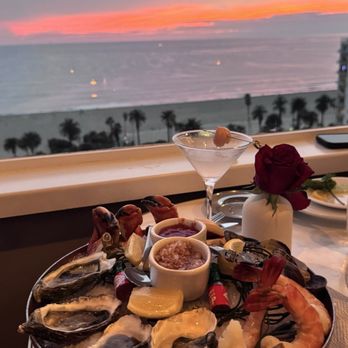 The Penthouse - Seafood platter (serves one) during sunset w lychee martini - New American Near Me - Santa Monica, California The Penthouse - Seafood platter (serves one) during sunset w lychee martini - New American Near Me - Santa Monica, California