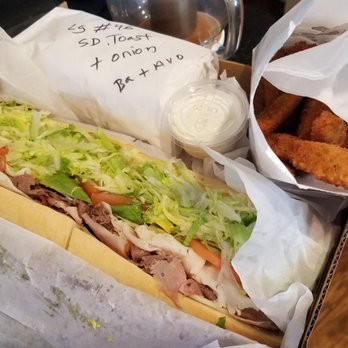 Tummy Stuffer - Monster, large, French roll, everything.  Fried zuccs. BLTA on toasted sourdough - Sandwiches Near Me - Chino, California