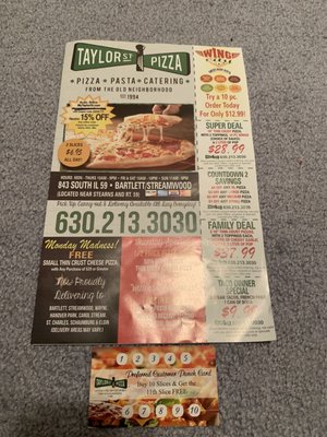 Menu photo 2 Taylor Street Pizza Warehouse Bartlett, IL