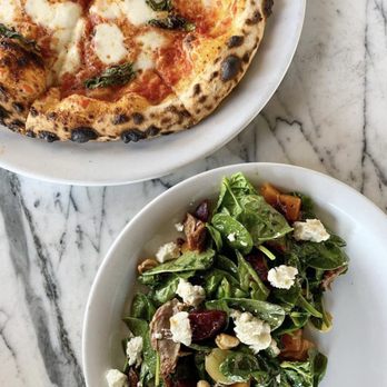 2145 Eats - Warm spinach + duck salad and margherita pizza - Pizza Near Me - Costa Mesa, California 2145 Eats - Warm spinach + duck salad and margherita pizza - Pizza Near Me - Costa Mesa, California