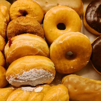 Winchell's Donut House - Dozen doughnuts! Twists, Glazed, Lemon-Curd filled, Strawberry, Cinnamon, Maple Bar, Chocolate Glazed! - Donuts Near Me - Pasadena, California
