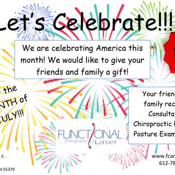 Functional Chiropractic and Laser - Help us celebrate July 2021! - Chiropractors Near Me - Shakopee, Minnesota Functional Chiropractic and Laser - Help us celebrate July 2021! - Chiropractors Near Me - Shakopee, Minnesota