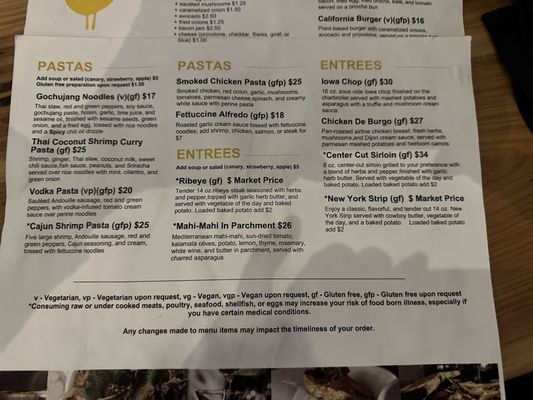 Menu photo 3 Prairie Canary Restaurant & Bar Grinnell, IA
