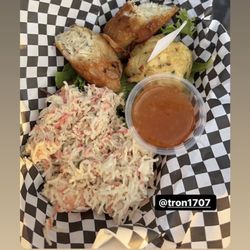 Mama J's Crab Cakes - Crab cake + crab cake Eggroll + seafood salad