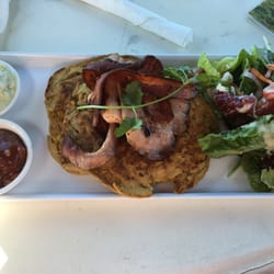 Nest at Waterways Cafe - The corn fritters off the breakfast menu.