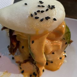 Kings Mountain Country Club - Pork Bao Buns-  clouds of spicy , cucumber pork goodness