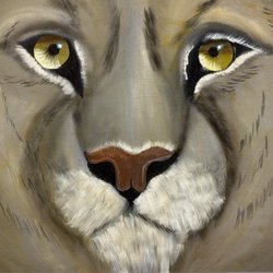 Lioness oil painting