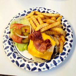 Winkler's Stockyard Restaurant - Double Bacon Cheeseburger with fries