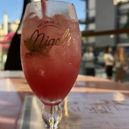 My friend's spritzer/mocktail was prettier than my yummy margarita, so i snapped this to share.