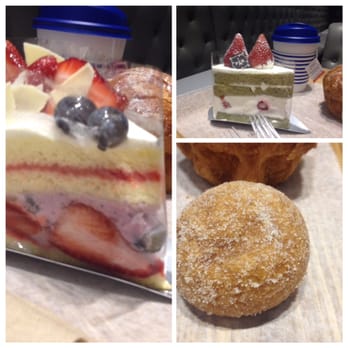 Paris Baguette - Left- very berry cream cake Top right-strawberry green tea cake and left rice cheese donut - Bakeries Near Me - Edison, New Jersey Paris Baguette - Left- very berry cream cake Top right-strawberry green tea cake and left rice cheese donut - Bakeries Near Me - Edison, New Jersey