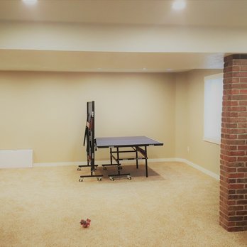 Old England Builders - Brick effect buttress in finished basement - General Contractors Near Me Old England Builders - Brick effect buttress in finished basement - General Contractors Near Me