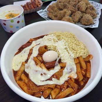 Luv Dduk - Tteokbokki spicy level 1 with ramen - Korean Near Me - Cerritos, California Luv Dduk - Tteokbokki spicy level 1 with ramen - Korean Near Me - Cerritos, California