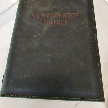 Neighborhood Vintner - Leather Menu - Wine Bars Near Me - Austin, Texas Neighborhood Vintner - Leather Menu - Wine Bars Near Me - Austin, Texas