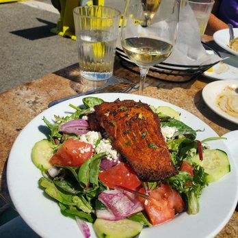 Capriccio Inc - Grilled salmon salad -$14 with house chardonnay- $8.50 . Wonderful! - Italian Near Me - Ventura, California Capriccio Inc - Grilled salmon salad -$14 with house chardonnay- $8.50 . Wonderful! - Italian Near Me - Ventura, California