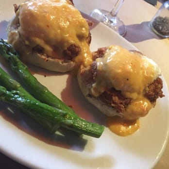 Bonefish Grill - Bang bang shrimp eggs Benedict + asparagus - heakthy - Seafood Near Me - Miami, Florida Bonefish Grill - Bang bang shrimp eggs Benedict + asparagus - heakthy - Seafood Near Me - Miami, Florida