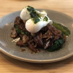 2.0 Coffee Co. - Pulled turkey with poached eggs