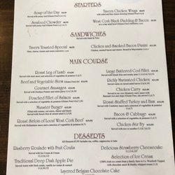 Nell’s Restaurant - Lunch menu (Sunday).  Muskerry is their sister restaurant.