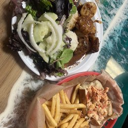 Scallops and lobster roll Scallops and lobster roll