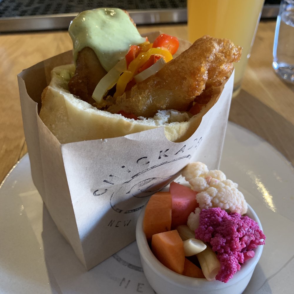 Chickadee - Fried hake sandwich - New American Near Me - Boston, Massachusetts Chickadee - Fried hake sandwich - New American Near Me - Boston, Massachusetts