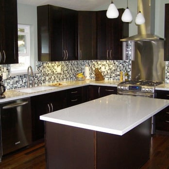 Designtree Studio - Deborah S. Taylor - Cabinets with Mocha Stain and glass backsplash tile - Interior Design Near Me - San Francisco, California Designtree Studio - Deborah S. Taylor - Cabinets with Mocha Stain and glass backsplash tile - Interior Design Near Me - San Francisco, California