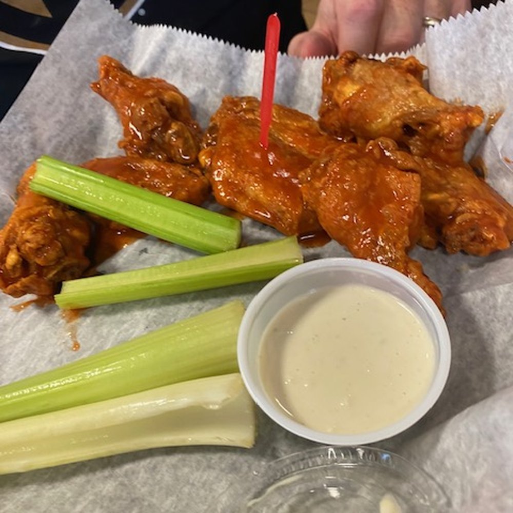 Buffalo wings, hot. Buffalo wings, hot.