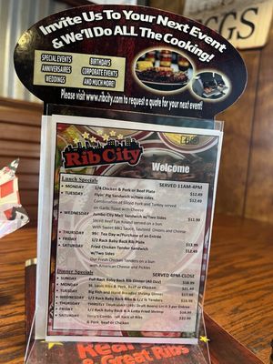 Menu photo 7 Rib City Naples, FL