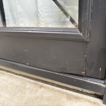 Repair Hero - This was before the repair when the door had cracks, water damage and problems simply opening and closing. - Handyman Near Me Repair Hero - This was before the repair when the door had cracks, water damage and problems simply opening and closing. - Handyman Near Me