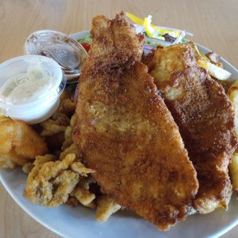 Evan's Seafood Restaurant - Platter for 2 ($40). 2 fish pieces, 4 scallops, clam, fries and salad. - Seafood Near Me - Dartmouth, Nova Scotia Evan's Seafood Restaurant - Platter for 2 ($40). 2 fish pieces, 4 scallops, clam, fries and salad. - Seafood Near Me - Dartmouth, Nova Scotia