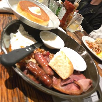 Crockett's 1875 Breakfast Camp - Skillet w/griddle cake and Buiscuit - Breakfast & Brunch Near Me - Gatlinburg, Tennessee Crockett's 1875 Breakfast Camp - Skillet w/griddle cake and Buiscuit - Breakfast & Brunch Near Me - Gatlinburg, Tennessee