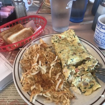 Harry's Breakfast Pancakes - Greek omelette with hash brows and toast. Substitutes onions with spinach. Very good! - Pancakes Near Me - Myrtle Beach, South Carolina Harry's Breakfast Pancakes - Greek omelette with hash brows and toast. Substitutes onions with spinach. Very good! - Pancakes Near Me - Myrtle Beach, South Carolina