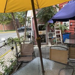J&V Hot Bagels & Deli - Outdoor seating in back