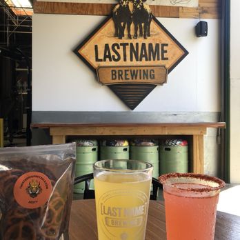 Last Name Brewing - A delicious Pilsner beer, a watermelon seltzer, and the zesty pretzels. - Breweries Near Me - Upland, California