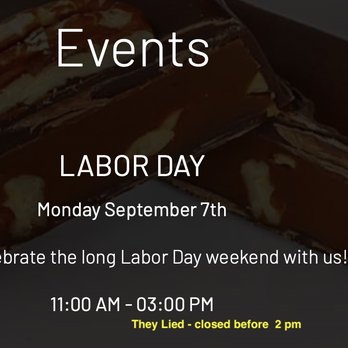 Cocoa + Co - Labor Day hours - they lied, closed early - Desserts Near Me - Chicago, Illinois Cocoa + Co - Labor Day hours - they lied, closed early - Desserts Near Me - Chicago, Illinois