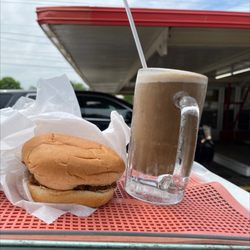 Mugs Up Drive In - Chili Cheese Burger and Black Cow